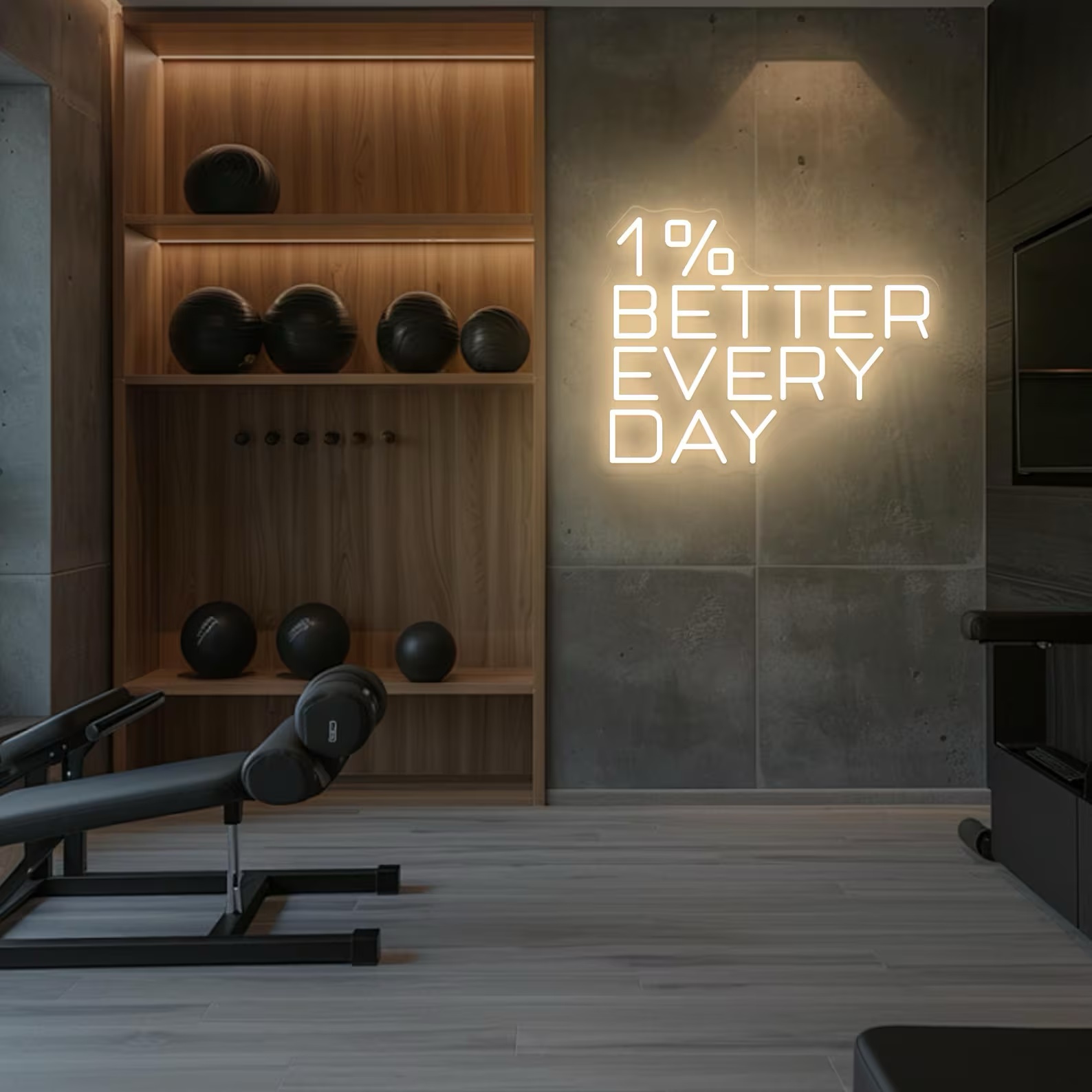 1% Better Every Day Neon Sign, - đánh giá và giá Home Gym Neon Sign